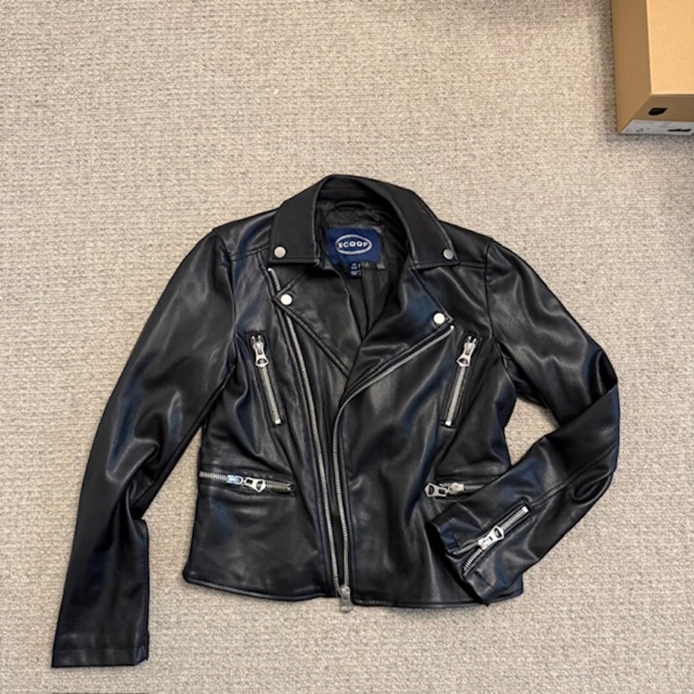 Scoop Faux leather black Moto jacket